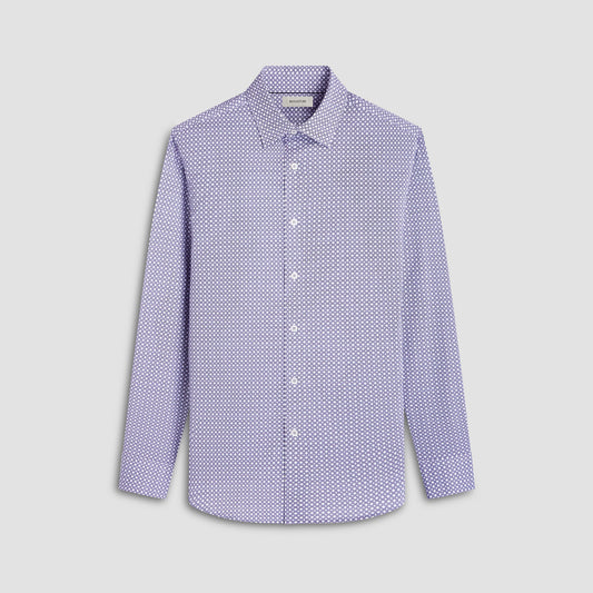 Bugatchi Jules Geometric OoohCotton® Shirt Platinum