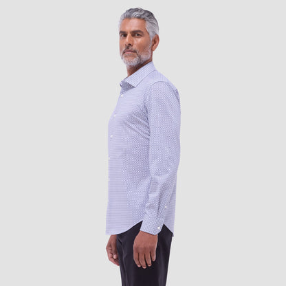 Bugatchi Jules Geometric OoohCotton® Shirt Platinum