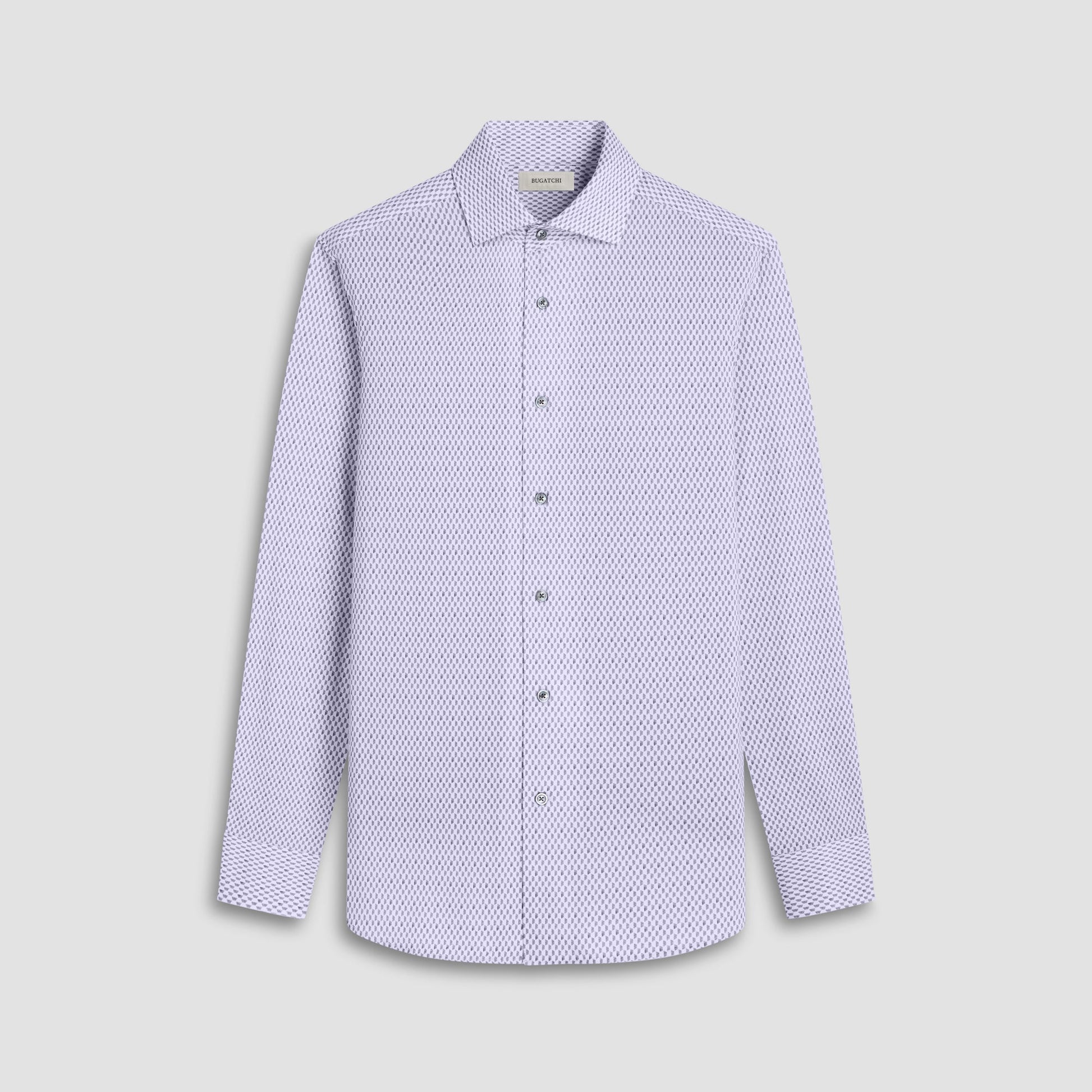 Bugatchi Devon Optical Diamond OoohCotton® Shirt White