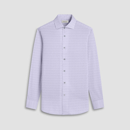 Bugatchi Devon Optical Diamond OoohCotton® Shirt White