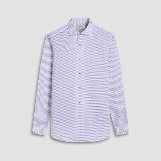Bugatchi Devon Optical Diamond OoohCotton® Shirt White