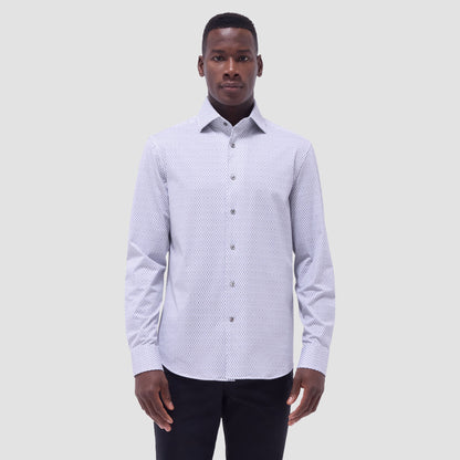 Bugatchi Devon Optical Diamond OoohCotton® Shirt White