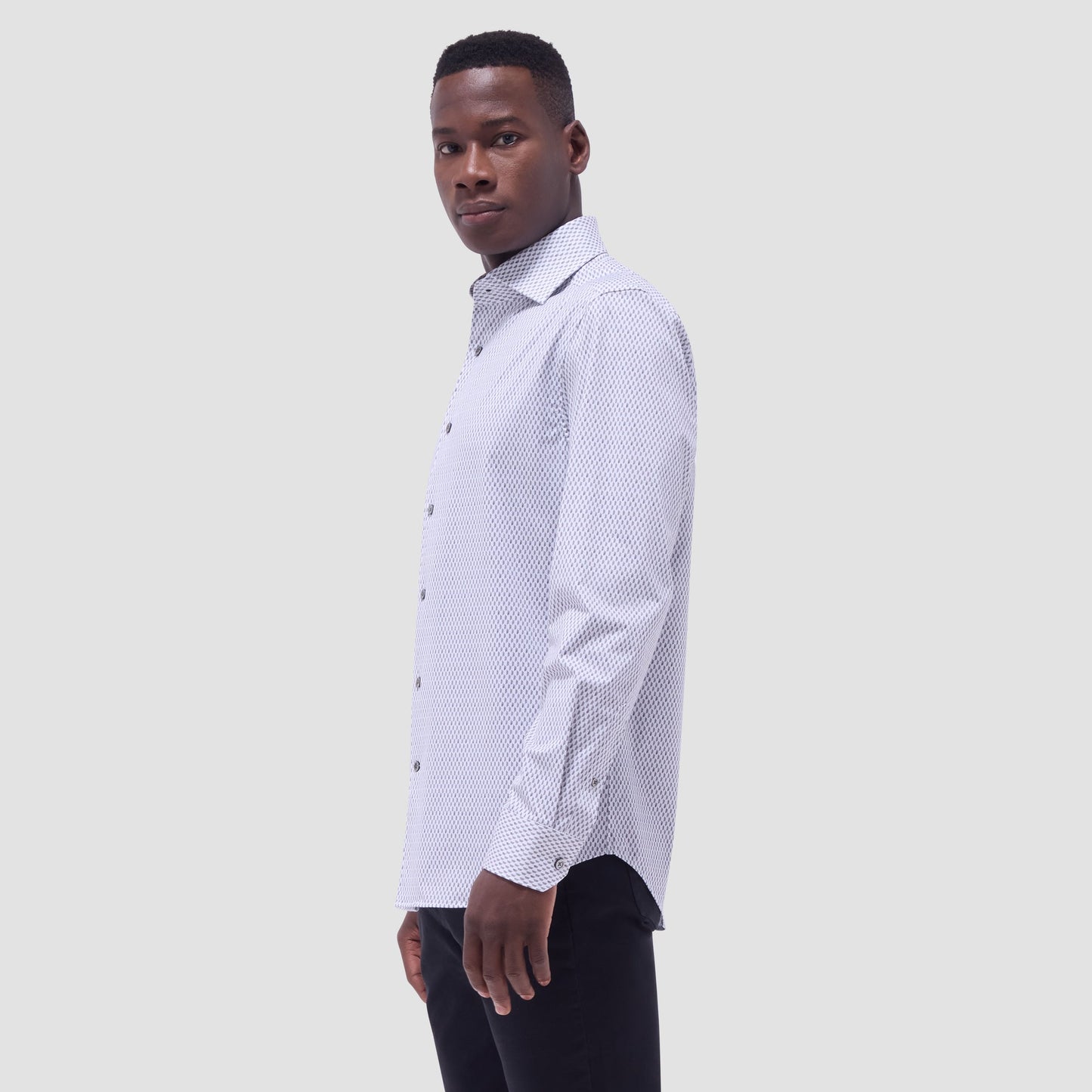 Bugatchi Devon Optical Diamond OoohCotton® Shirt White