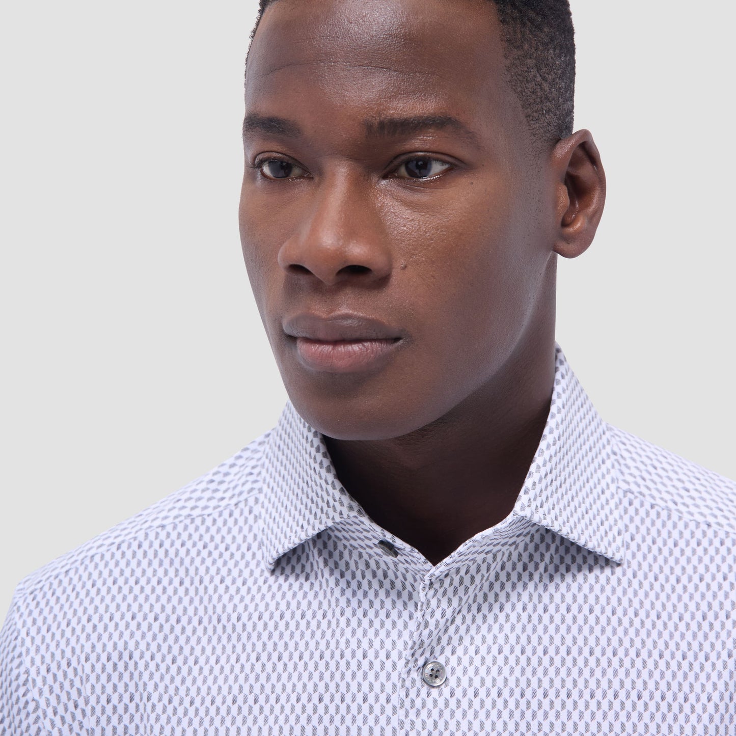 Bugatchi Devon Optical Diamond OoohCotton® Shirt White