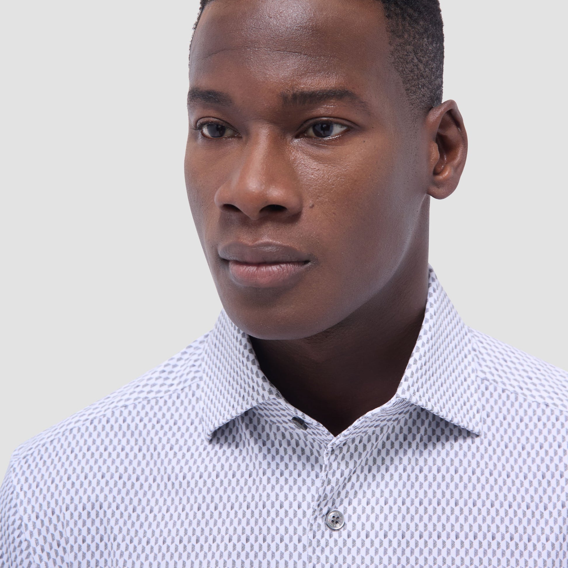 Bugatchi Devon Optical Diamond OoohCotton® Shirt White