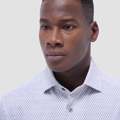 Bugatchi Devon Optical Diamond OoohCotton® Shirt White