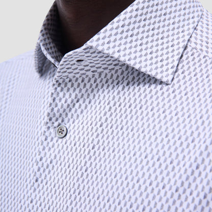 Bugatchi Devon Optical Diamond OoohCotton® Shirt White