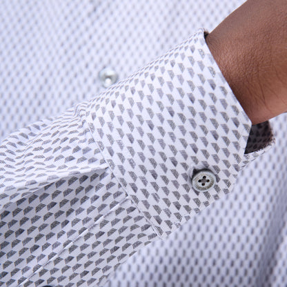 Bugatchi Devon Optical Diamond OoohCotton® Shirt White