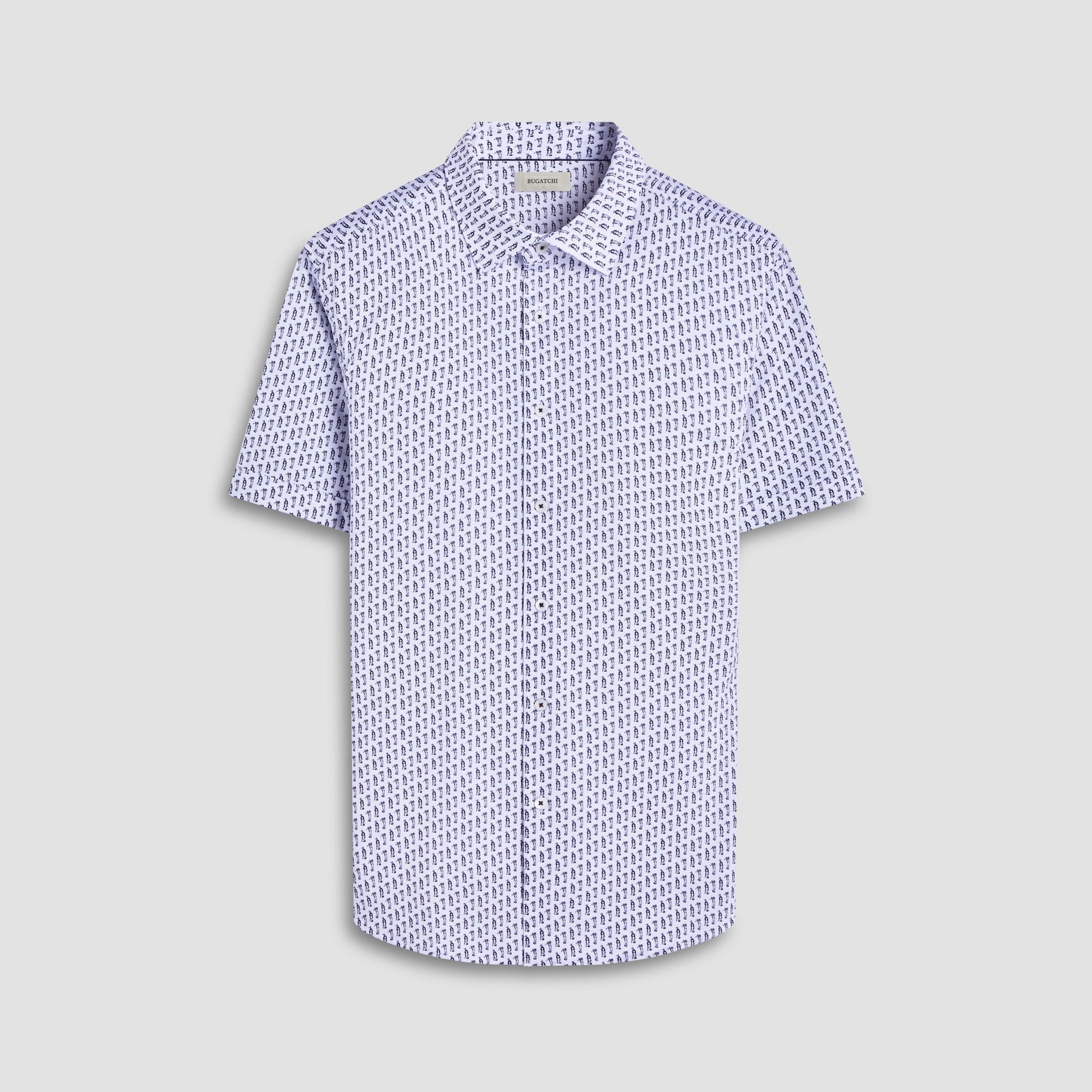 Bugatchi Miles Golfer OoohCotton® Short-Sleeve Shirt White