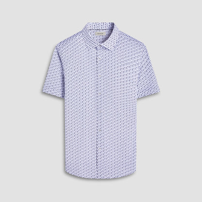 Bugatchi Miles Golfer OoohCotton® Short-Sleeve Shirt White