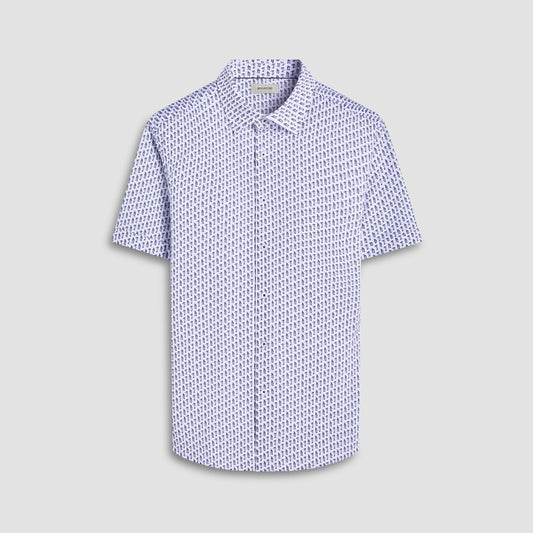 Bugatchi Miles Golfer OoohCotton® Short-Sleeve Shirt White
