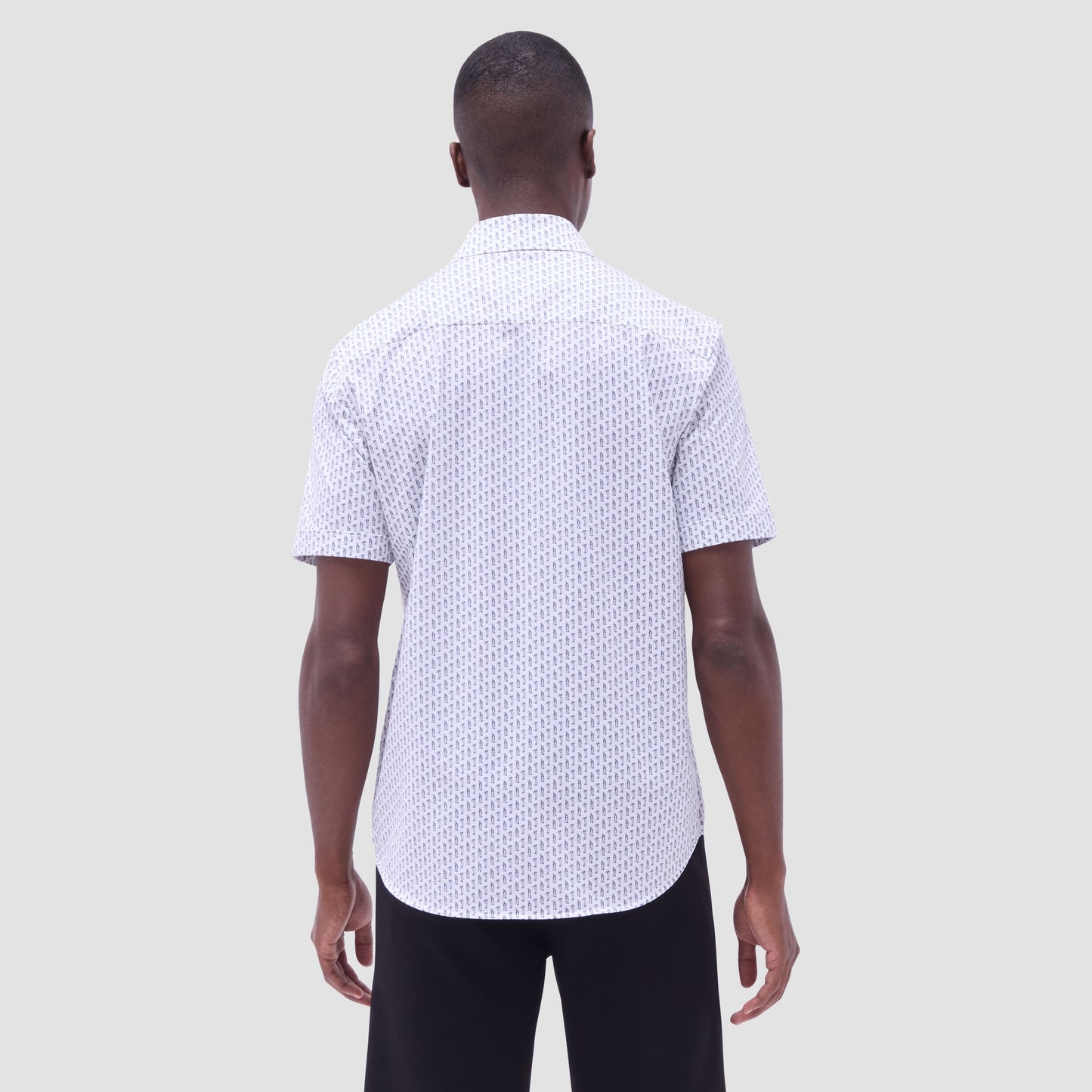 Bugatchi Miles Golfer OoohCotton® Short-Sleeve Shirt White