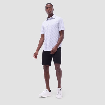 Bugatchi Miles Golfer OoohCotton® Short-Sleeve Shirt White