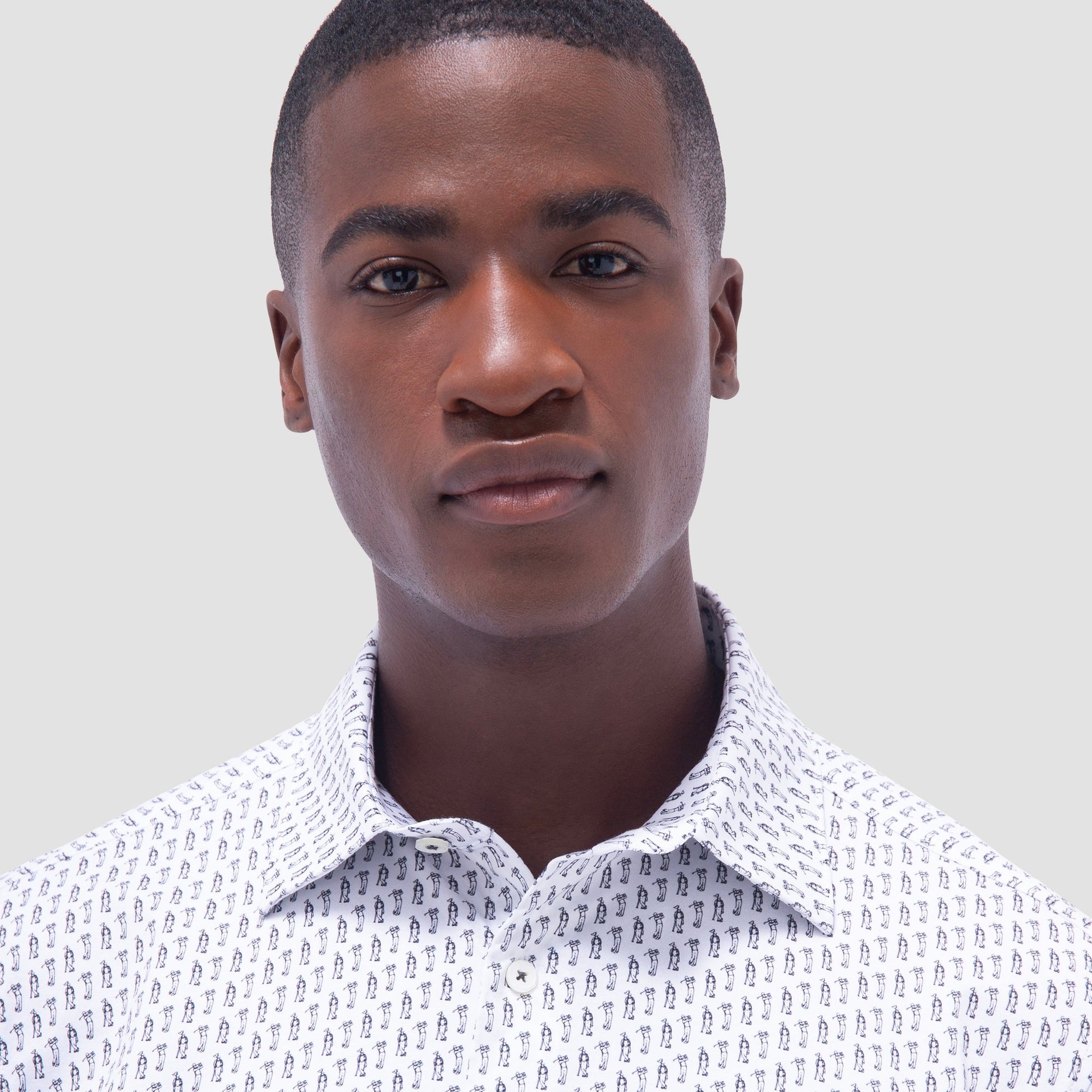 Bugatchi Miles Golfer OoohCotton® Short-Sleeve Shirt White