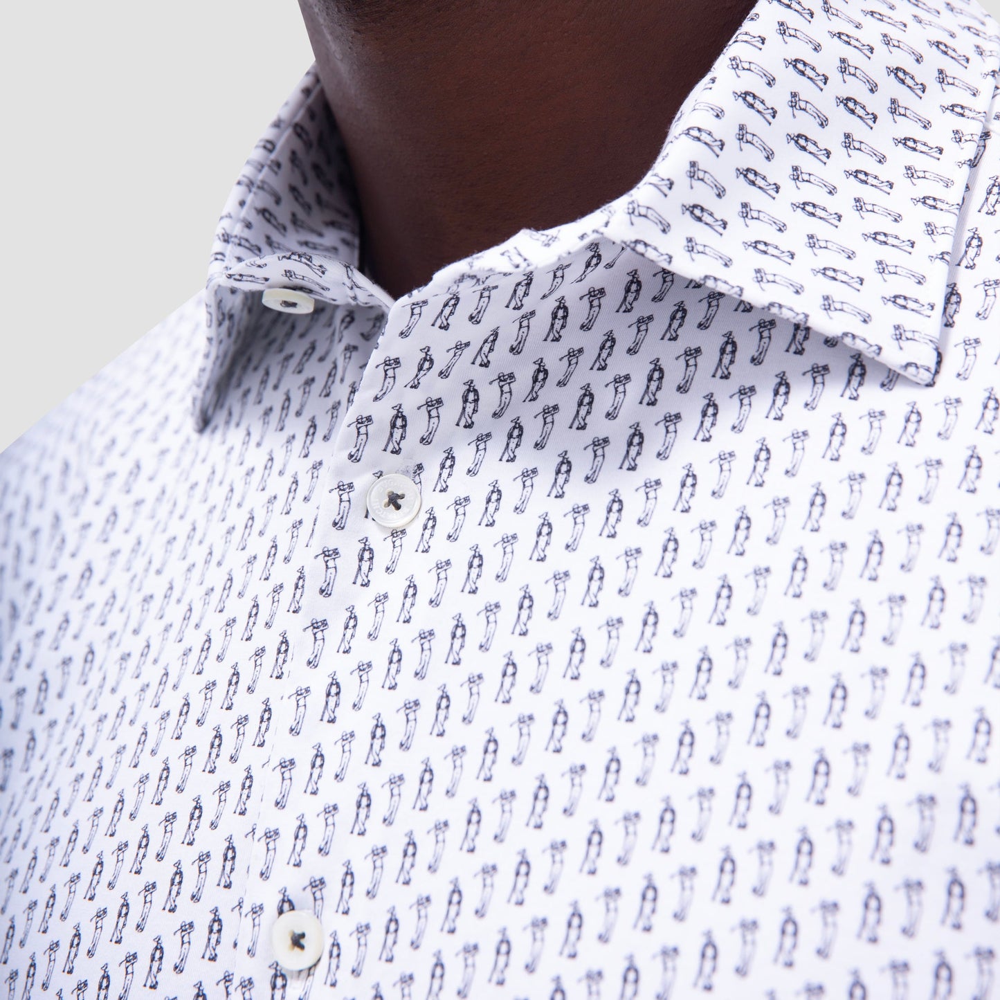 Bugatchi Miles Golfer OoohCotton® Short-Sleeve Shirt White