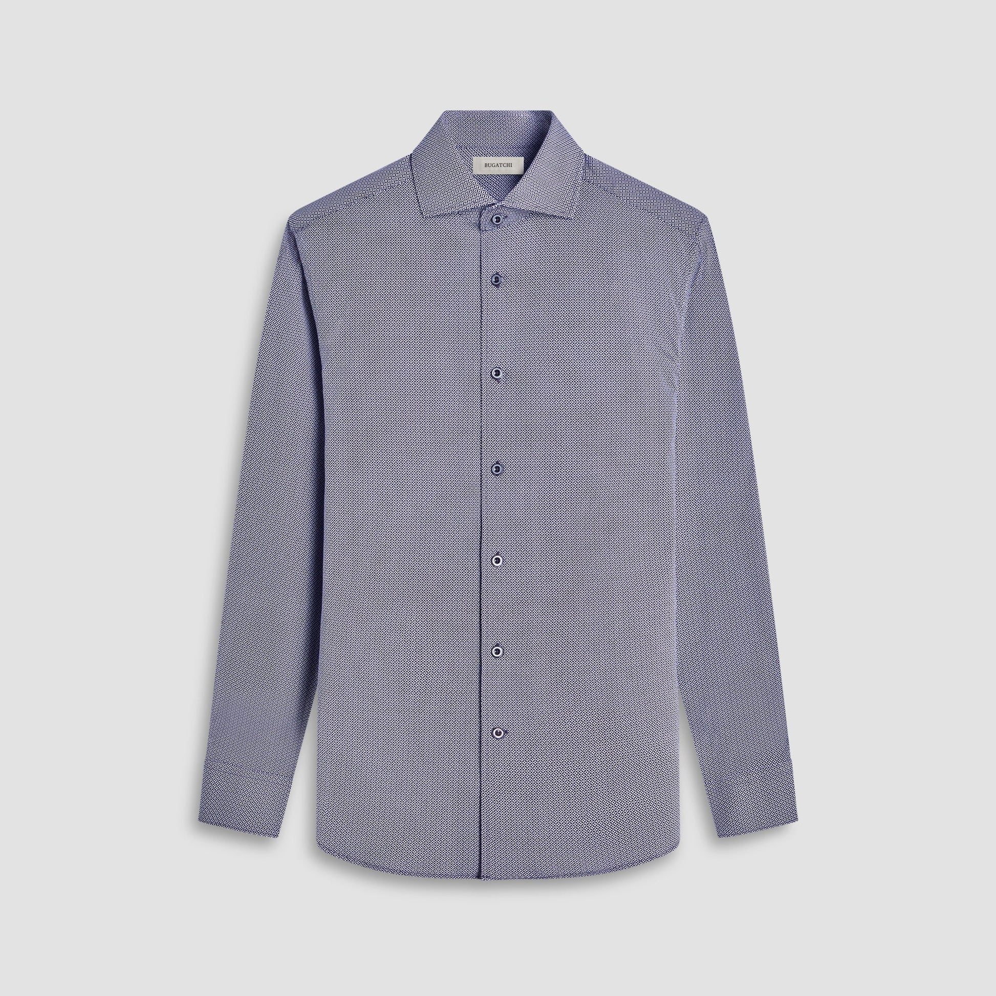 Bugatchi Devon Geometric OoohCotton® Shirt Black