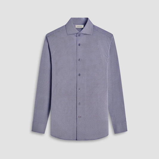 Bugatchi Devon Geometric OoohCotton® Shirt Black