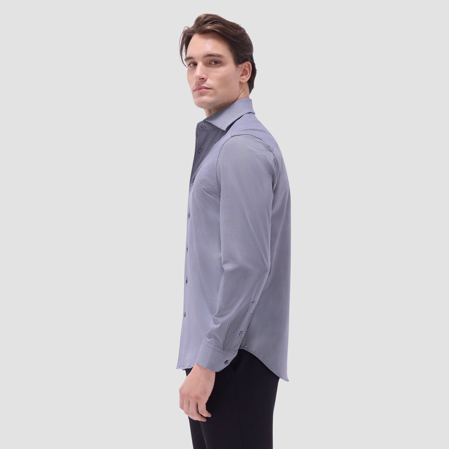 Bugatchi Devon Geometric OoohCotton® Shirt Black