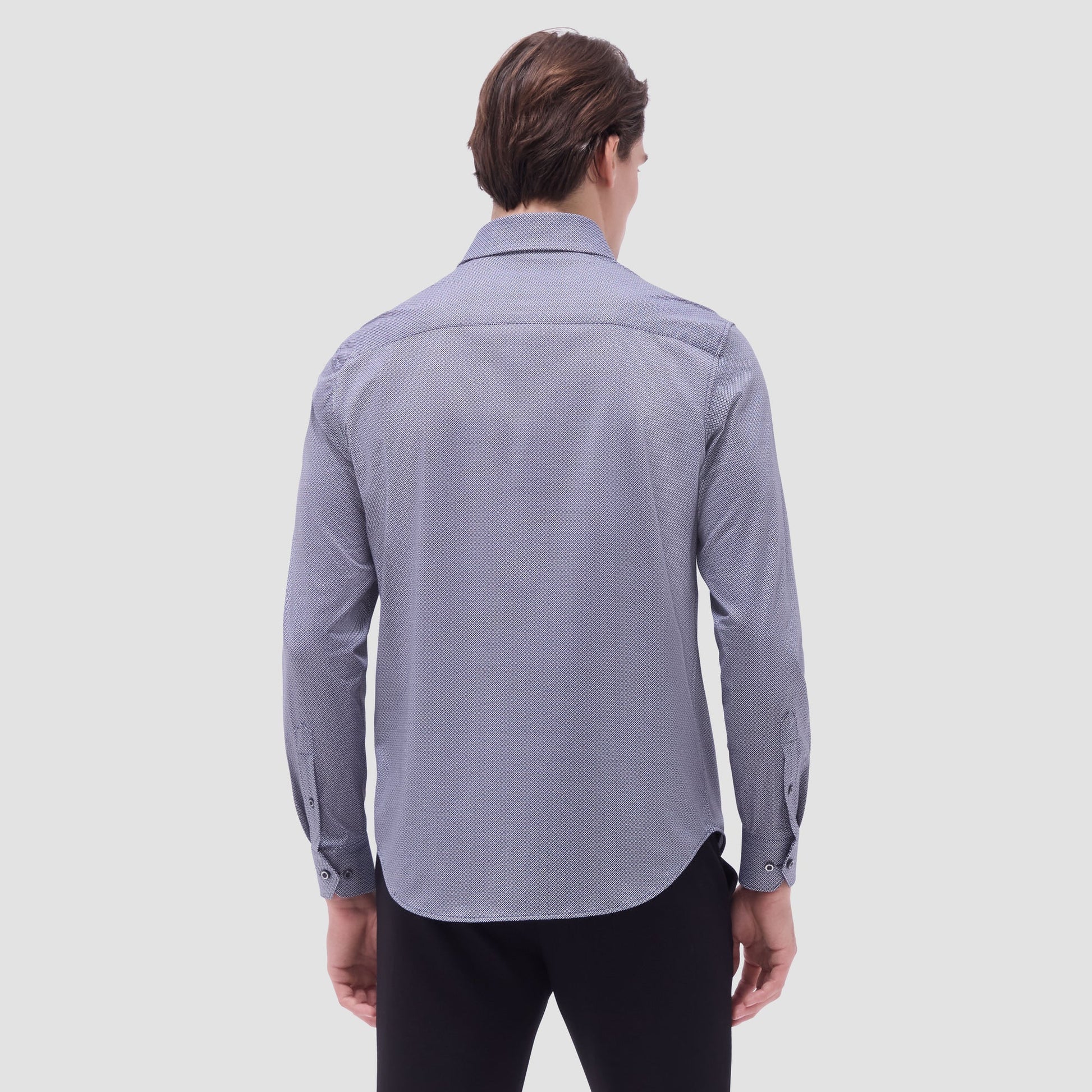 Bugatchi Devon Geometric OoohCotton® Shirt Black
