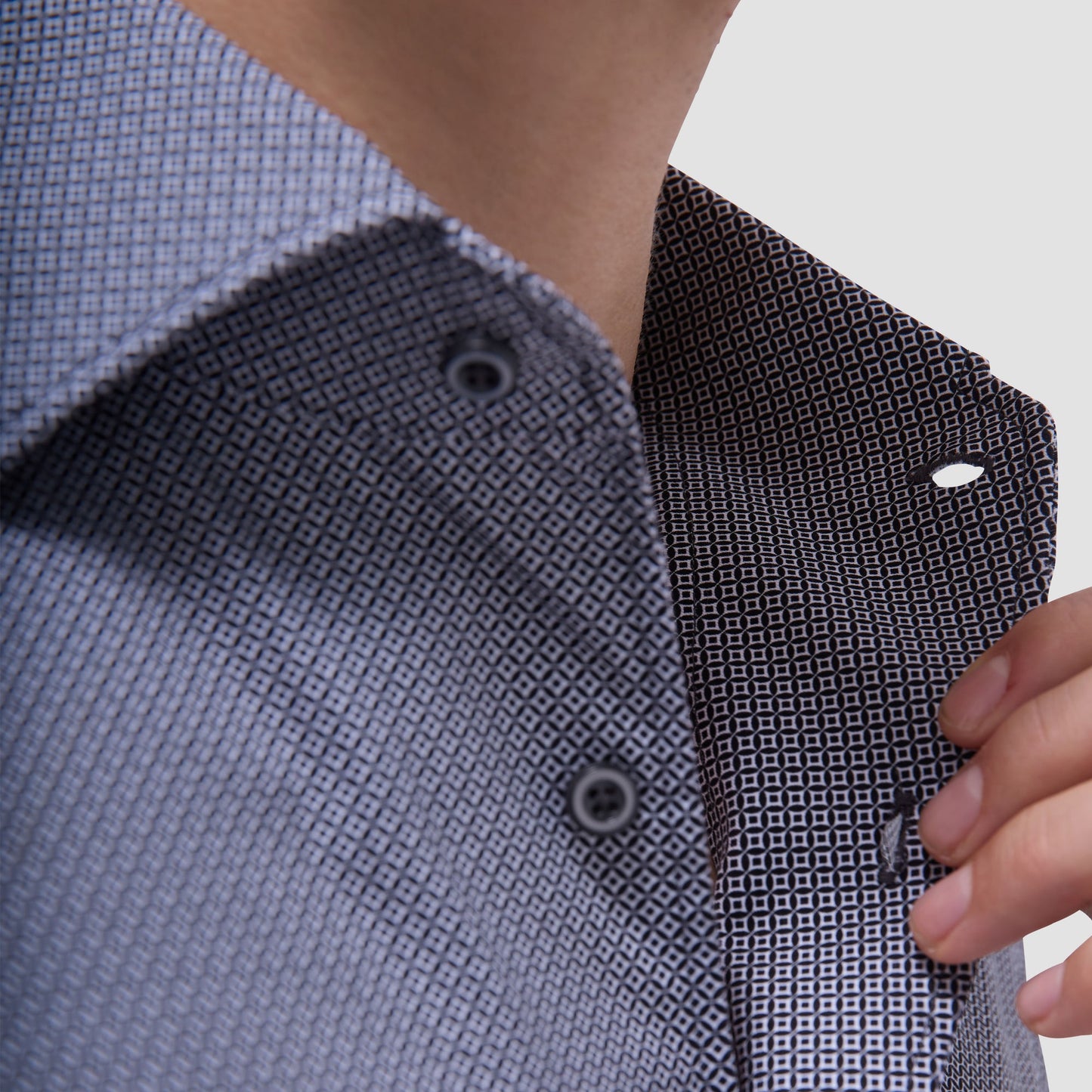 Bugatchi Devon Geometric OoohCotton® Shirt Black