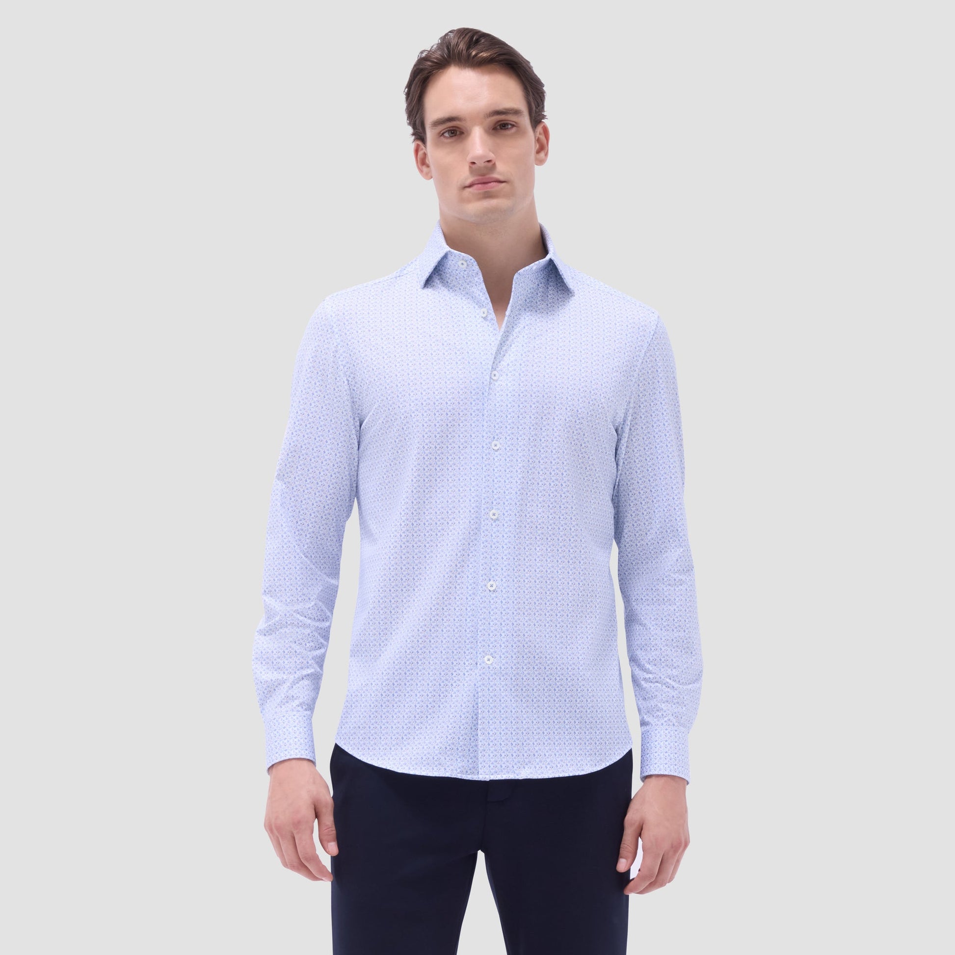 Bugatchi Devon Floral OoohCotton® Shirt Cobalt