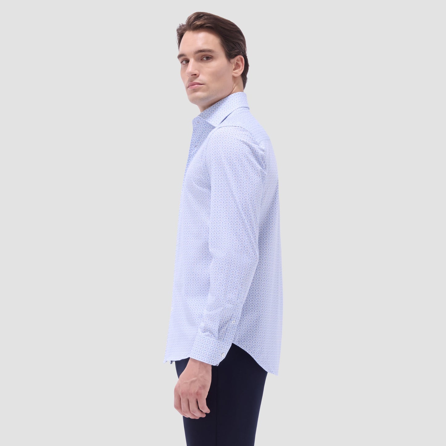 Bugatchi Devon Floral OoohCotton® Shirt Cobalt