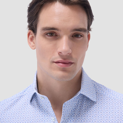 Bugatchi Devon Floral OoohCotton® Shirt Cobalt