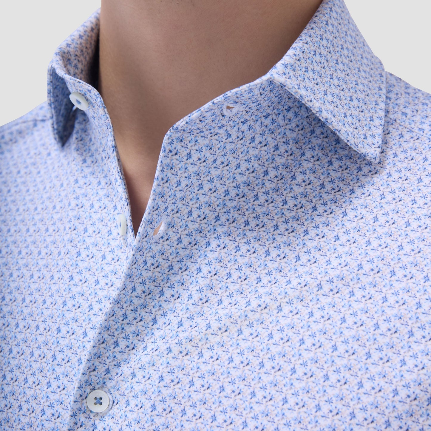 Bugatchi Devon Floral OoohCotton® Shirt Cobalt