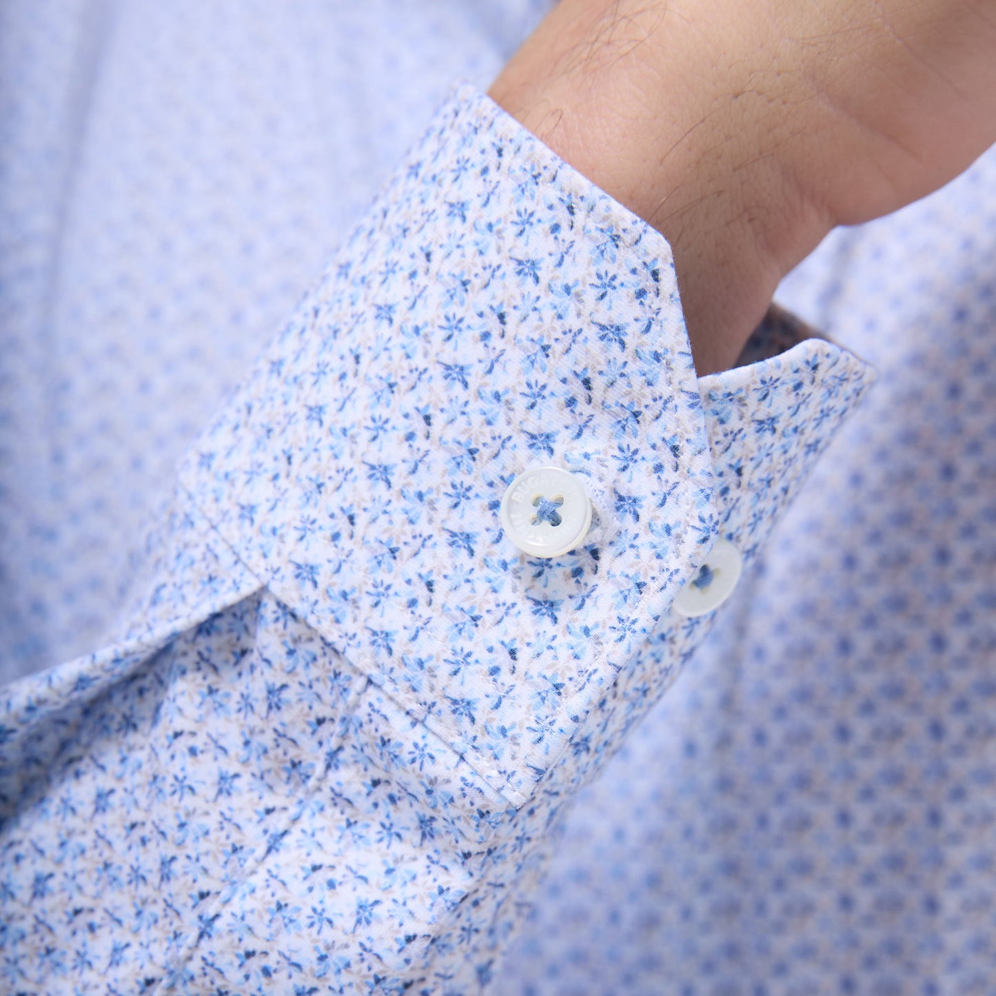 Bugatchi Devon Floral OoohCotton® Shirt Cobalt