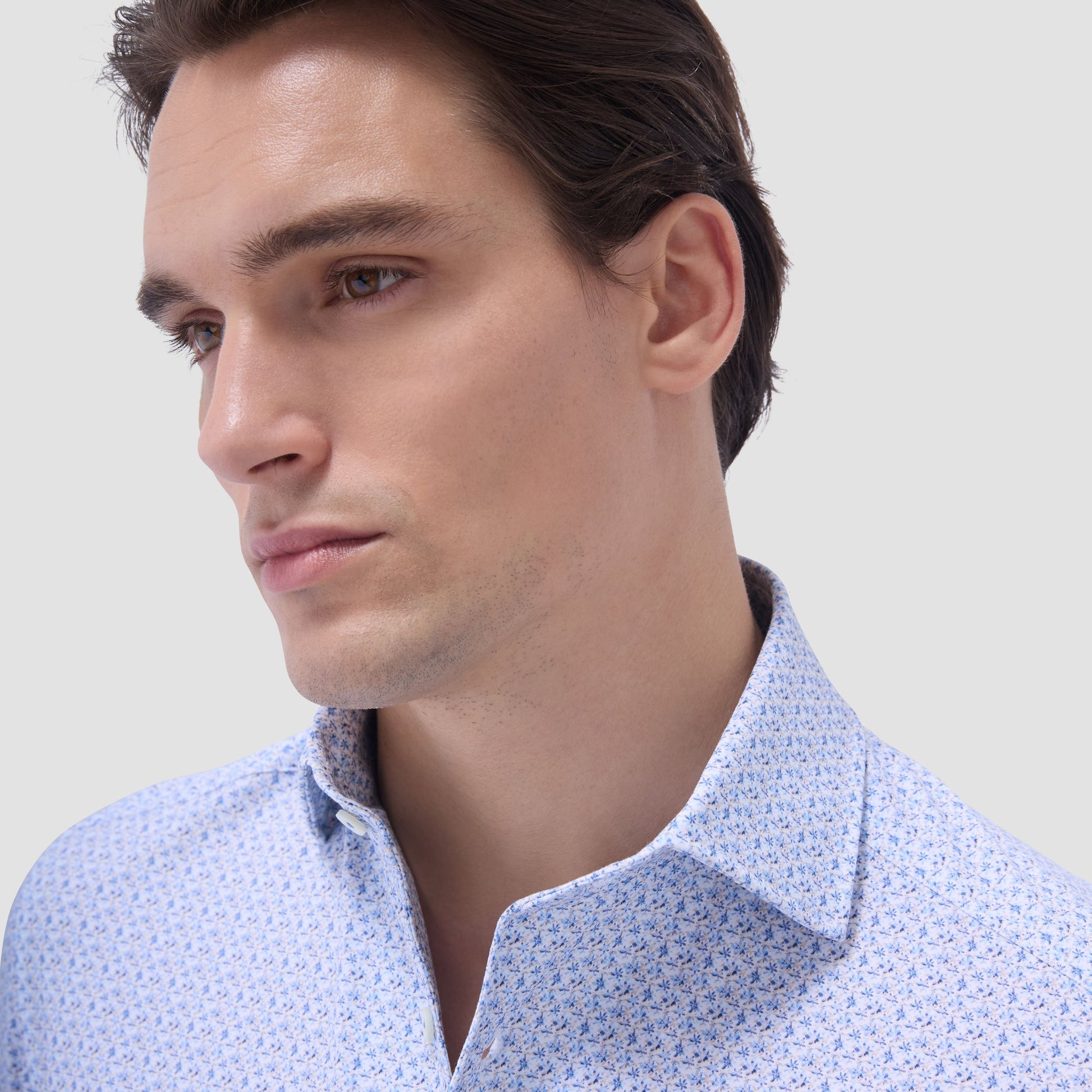 Bugatchi Devon Floral OoohCotton® Shirt Cobalt