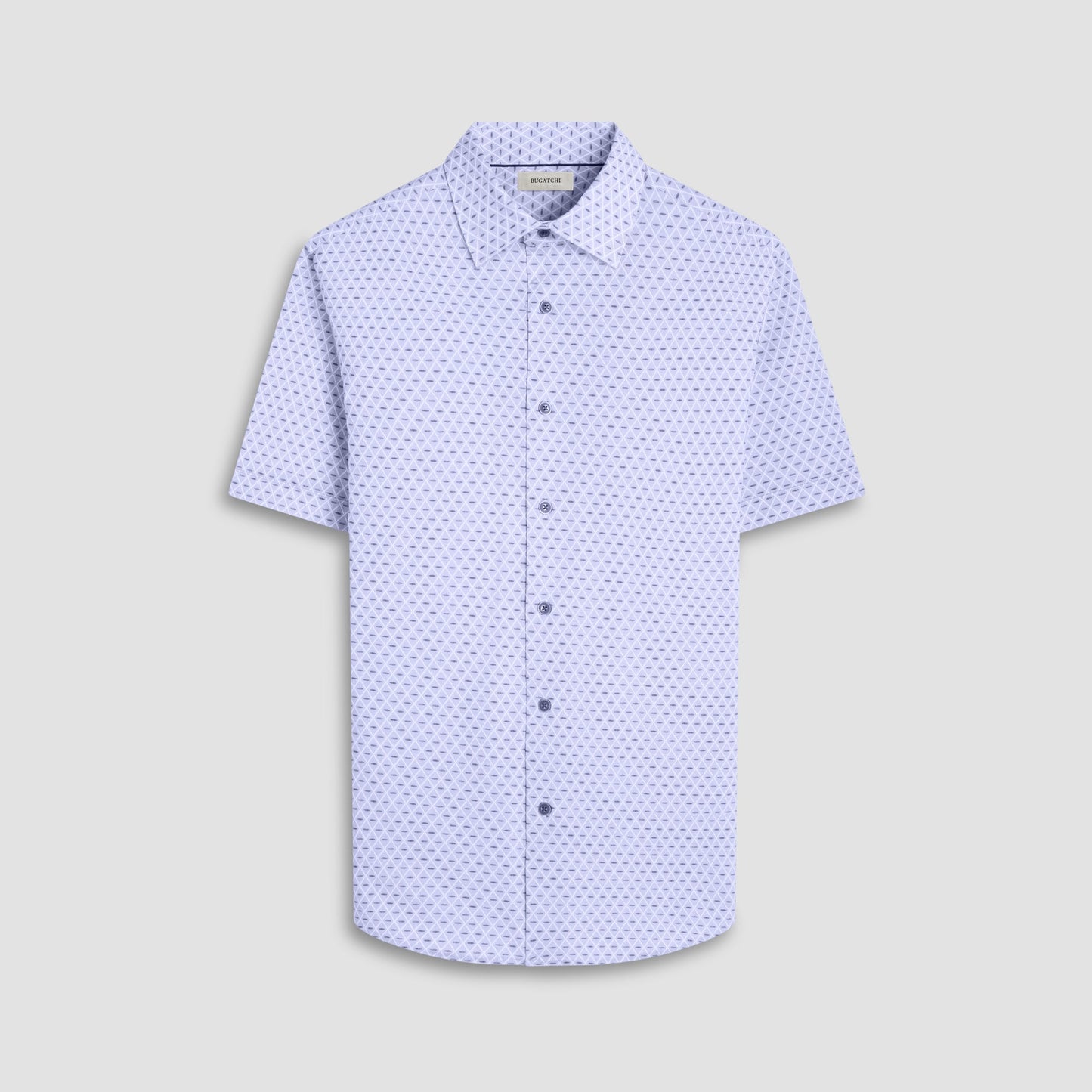 Bugatchi Miles Diamond OoohCotton® Short-Sleeve Shirt Cobalt