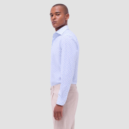 Bugatchi Devon Paisley OoohCotton® Shirt Ice