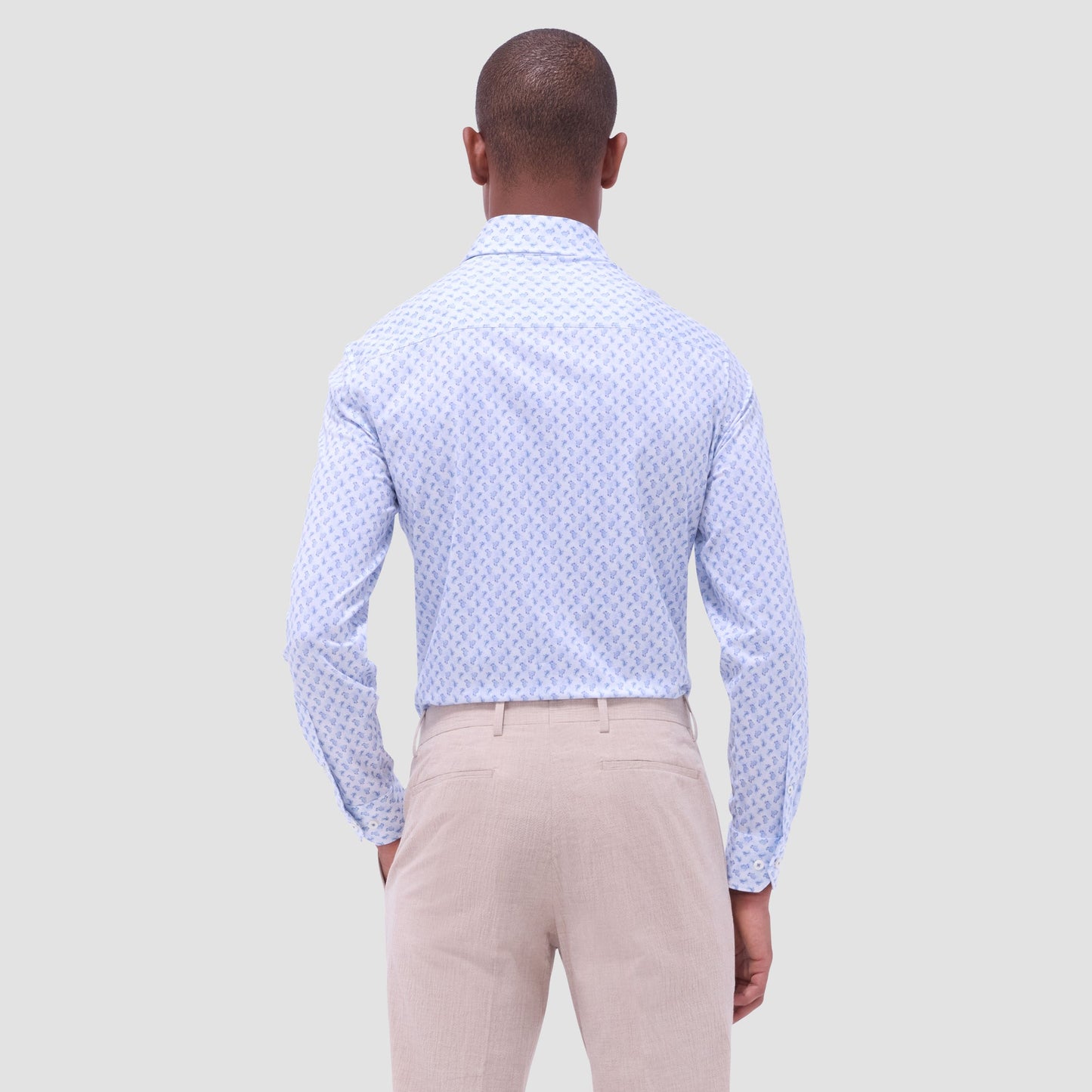 Bugatchi Devon Paisley OoohCotton® Shirt Ice