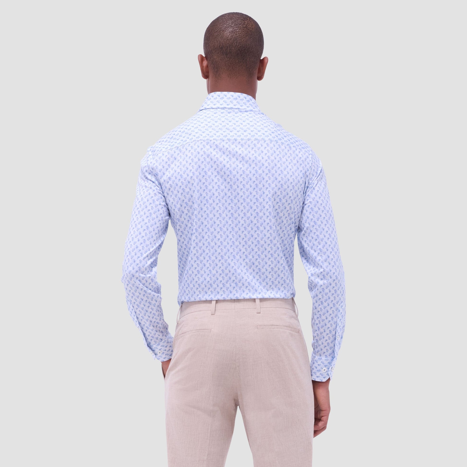 Bugatchi Devon Paisley OoohCotton® Shirt Ice