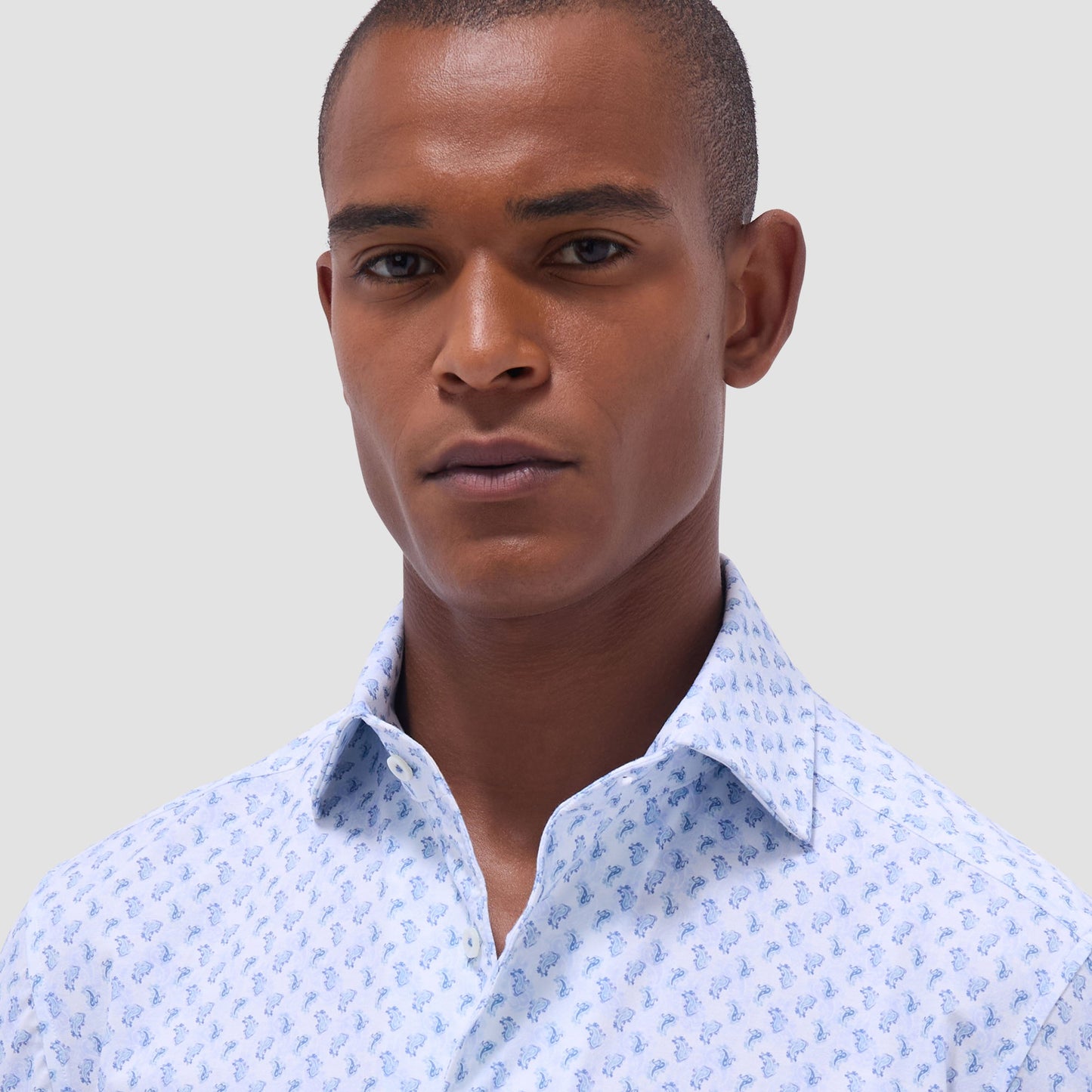 Bugatchi Devon Paisley OoohCotton® Shirt Ice
