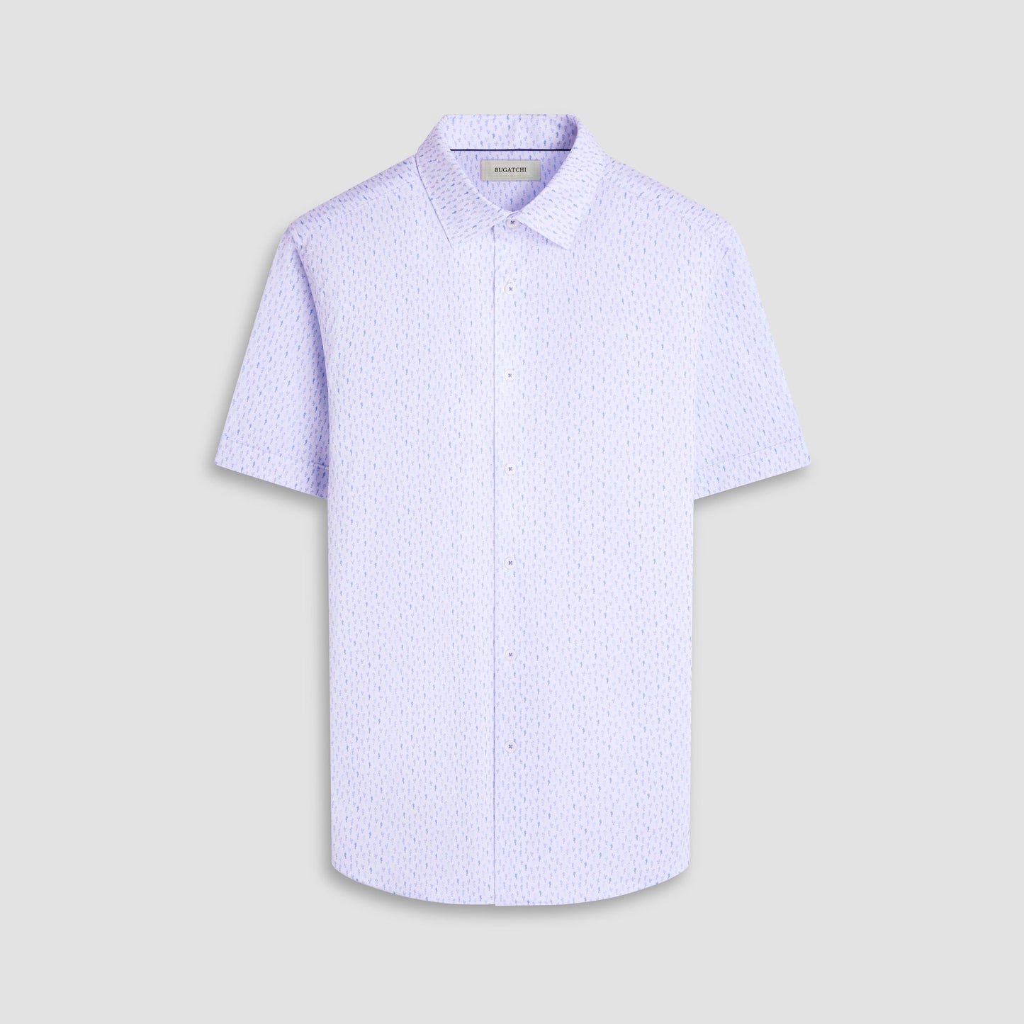 Bugatchi Miles Cactus OoohCotton® Short-Sleeve Shirt White