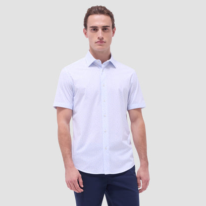 Bugatchi Miles Cactus OoohCotton® Short-Sleeve Shirt White
