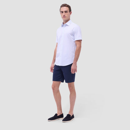 Bugatchi Miles Cactus OoohCotton® Short-Sleeve Shirt White