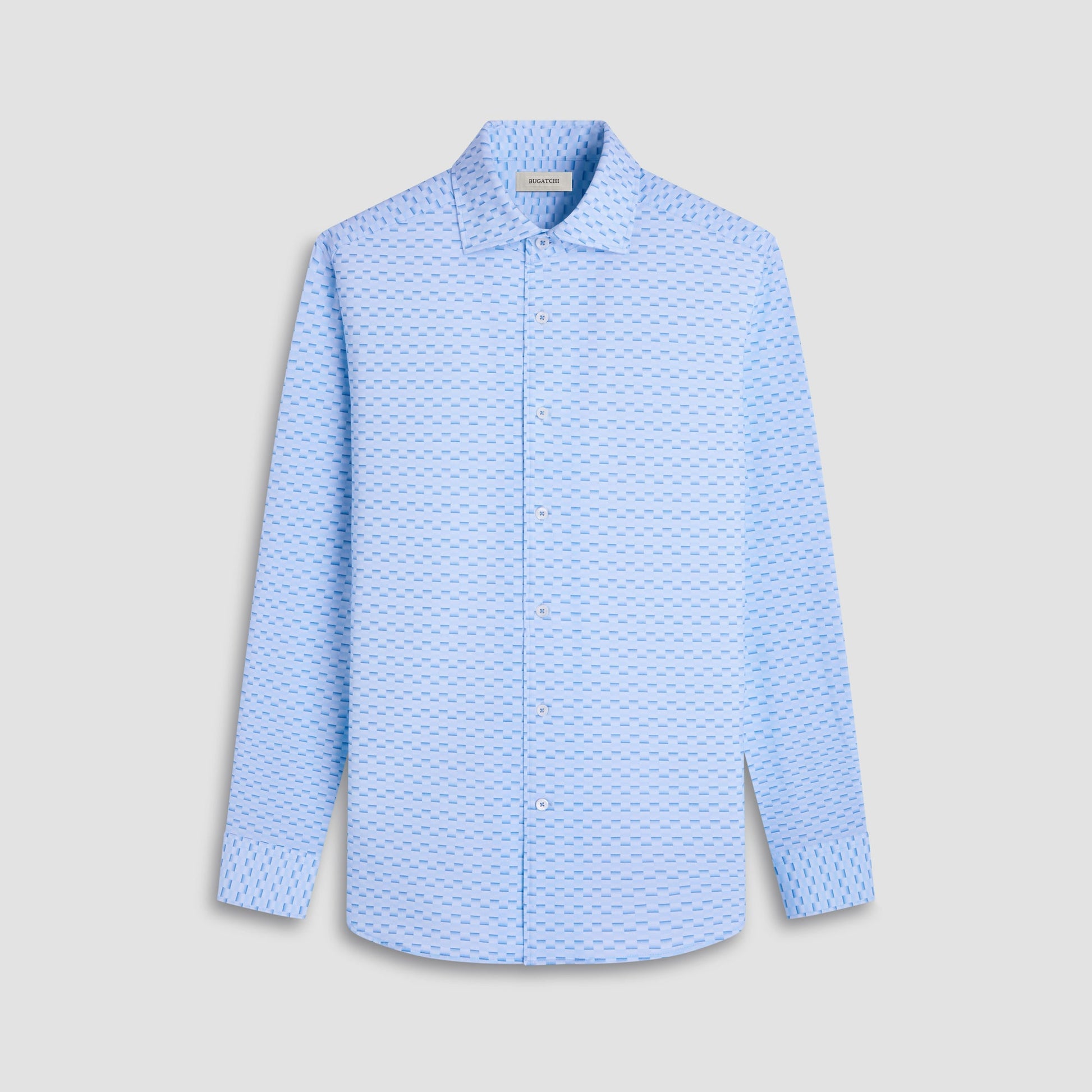 Bugatchi Devon Basketweave OoohCotton® Shirt Ice