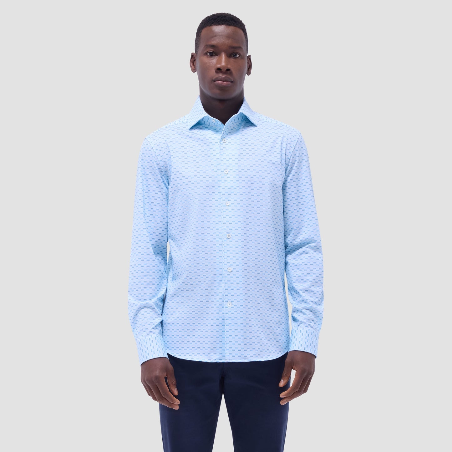 Bugatchi Devon Basketweave OoohCotton® Shirt Ice
