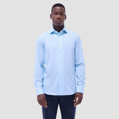 Bugatchi Devon Basketweave OoohCotton® Shirt Ice