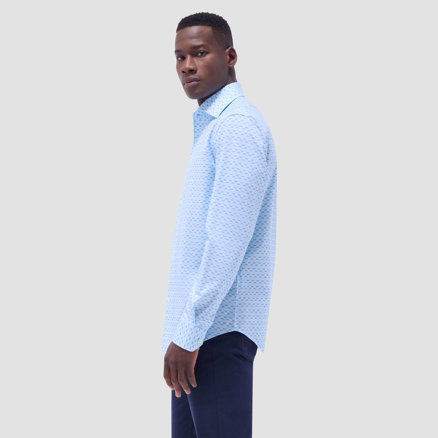 Bugatchi Devon Basketweave OoohCotton® Shirt Ice