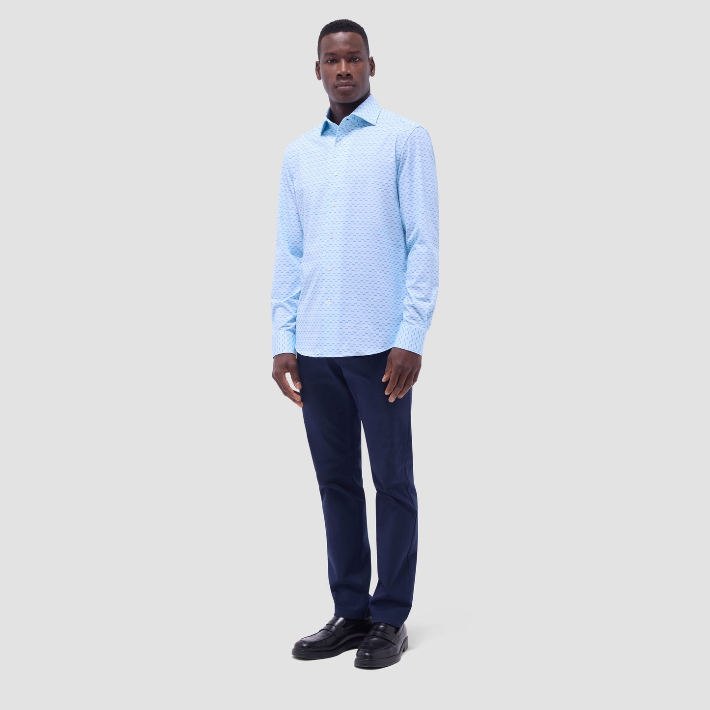 Bugatchi Devon Basketweave OoohCotton® Shirt Ice