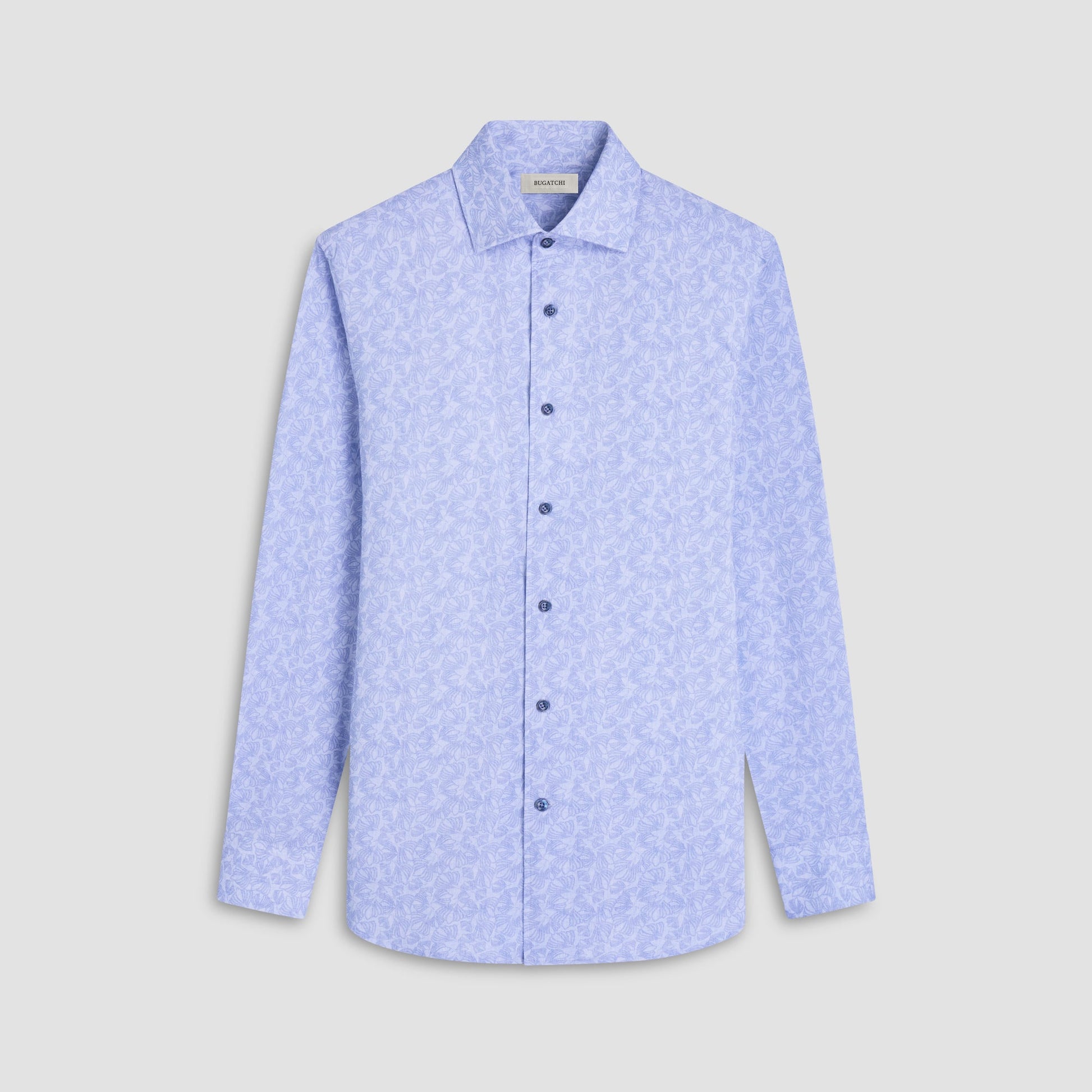 Bugatchi Devon Floral OoohCotton® Shirt Air Blue