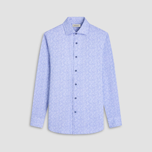 Bugatchi Devon Floral OoohCotton® Shirt Air Blue