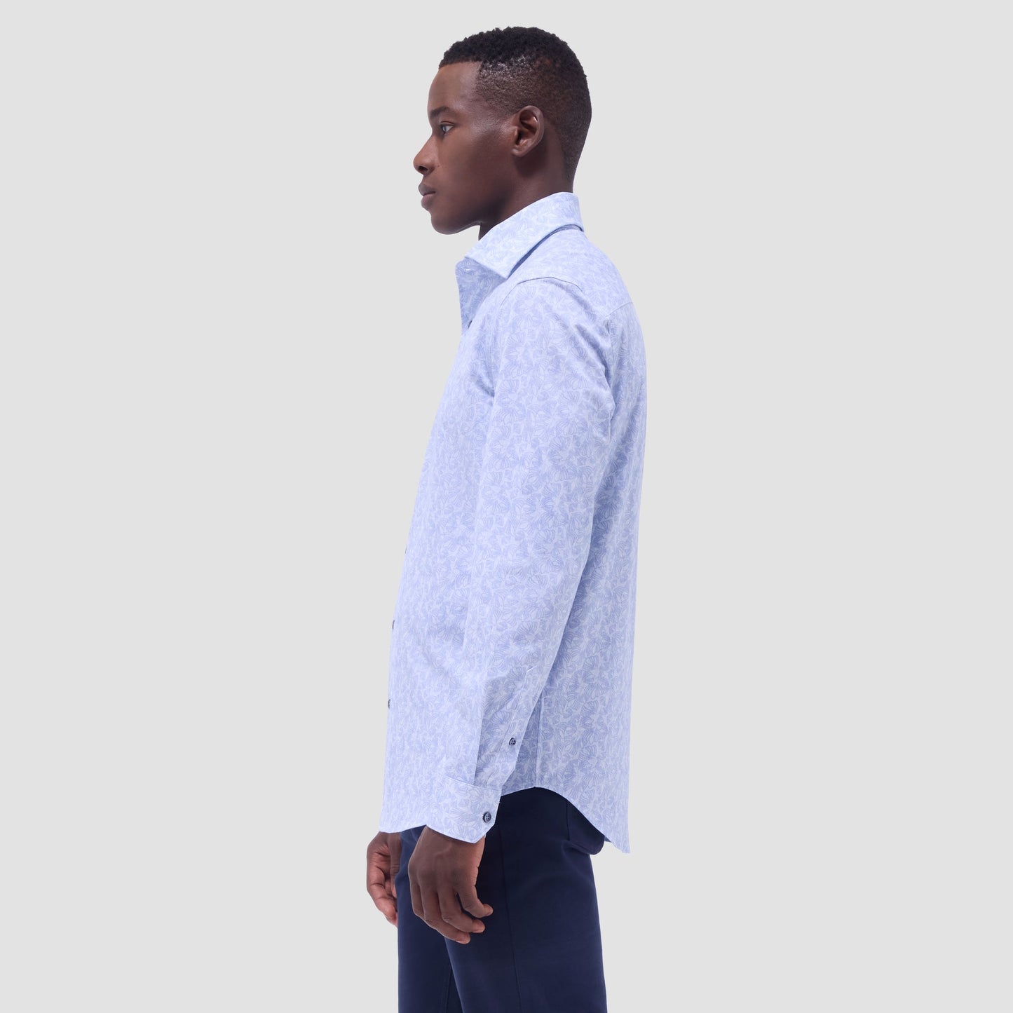 Bugatchi Devon Floral OoohCotton® Shirt Air Blue