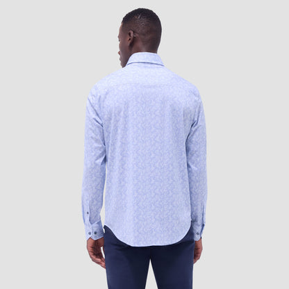 Bugatchi Devon Floral OoohCotton® Shirt Air Blue
