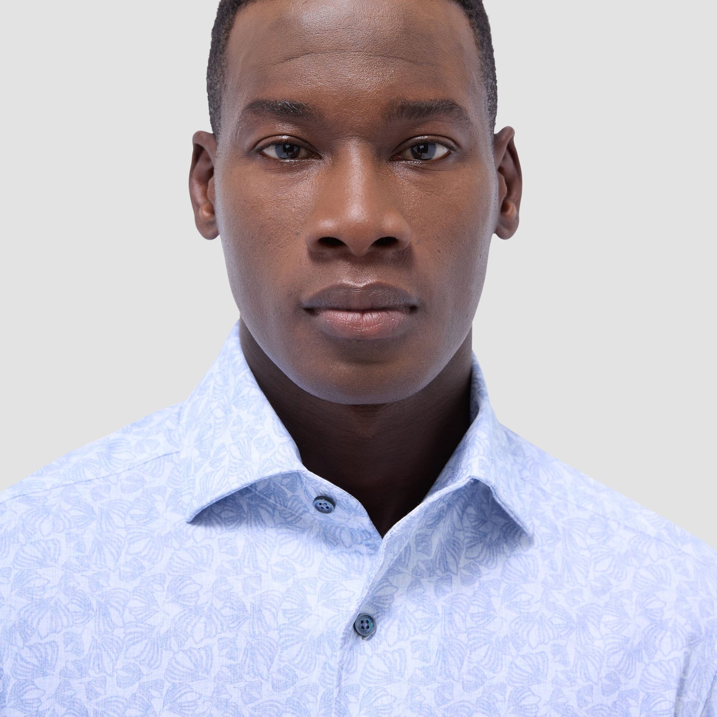 Bugatchi Devon Floral OoohCotton® Shirt Air Blue