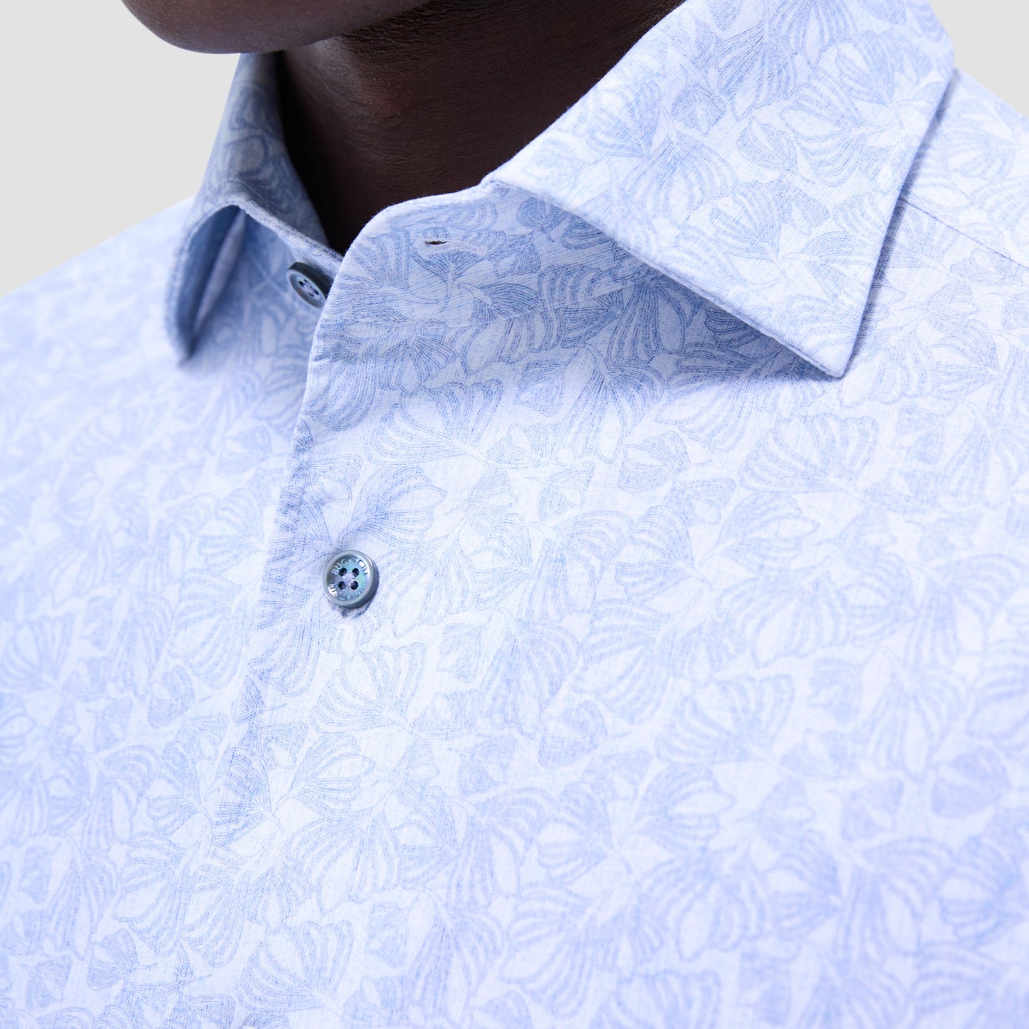 Bugatchi Devon Floral OoohCotton® Shirt Air Blue