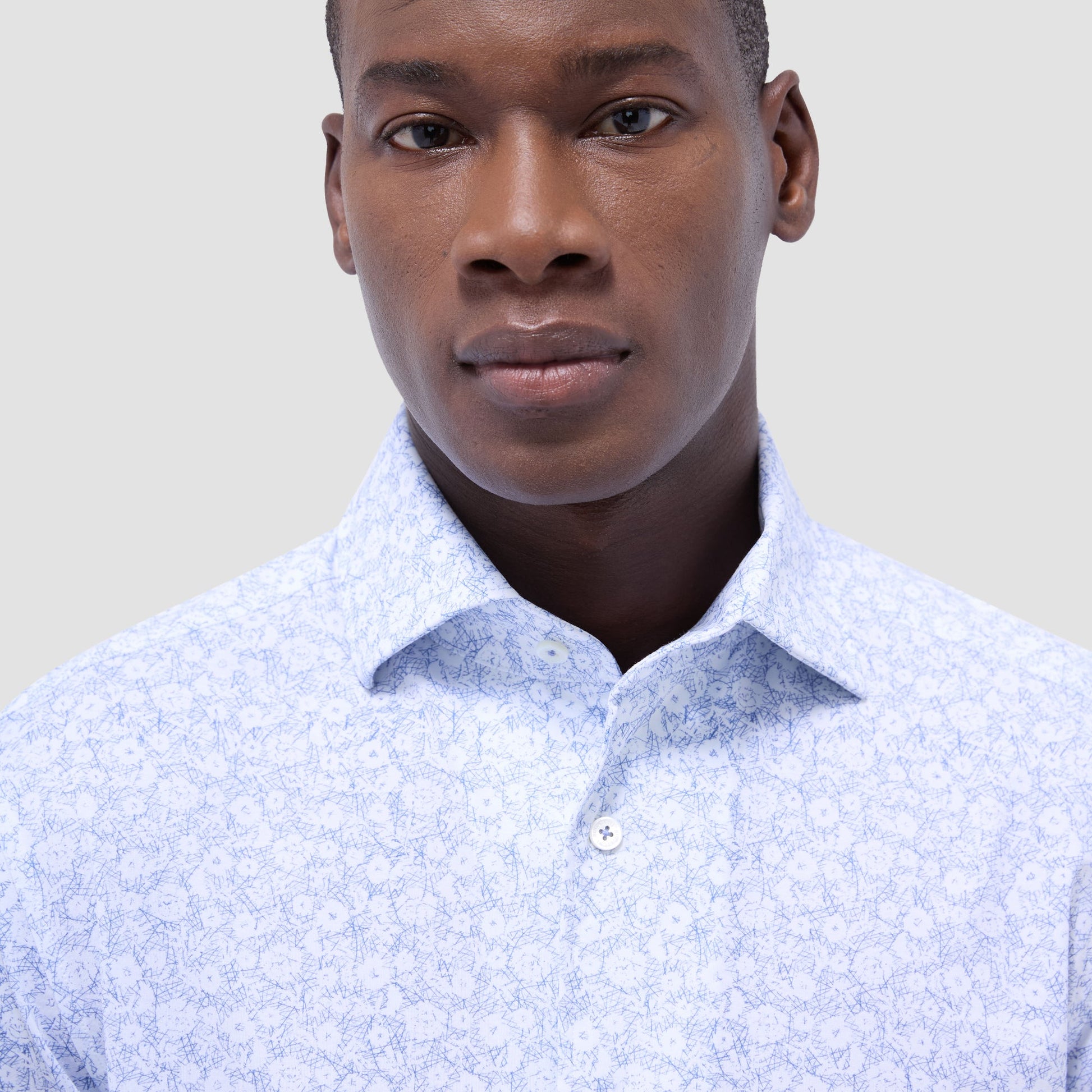Bugatchi Devon Floral OoohCotton® Shirt Classic Blue
